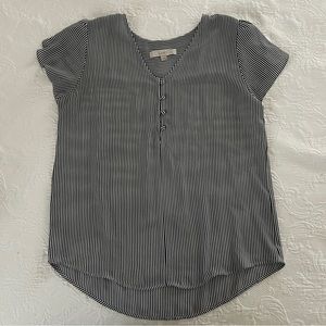 Ann Taylor LOFT Short Sleeve Stripe Blouse